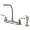 Kingston Brass 8" Centerset Kitchen Faucet with Side Sprayer, Brushed Nickel KB718RXLSP - alternate 1